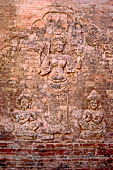 Prasat Kravan - bas reliefs on the brickwork, female figures dedicated to Lakshmi.